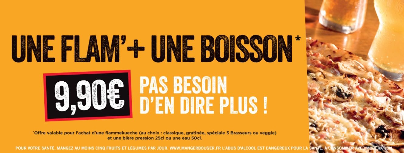 OFFRE DUO FLAM + BIERE 25CL A 9.90€
