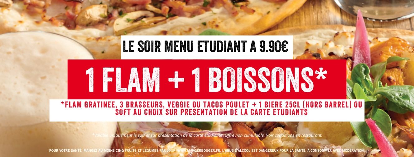 MENU ETUDIANT A 9.90€