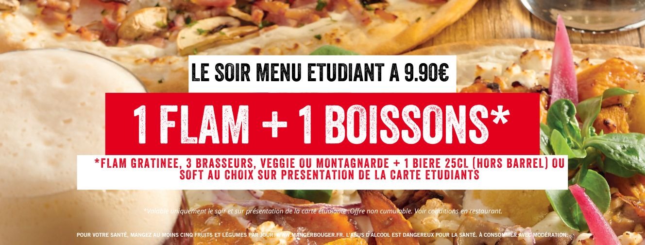 MENU ETUDIANT A 9.90€ LE SOIR