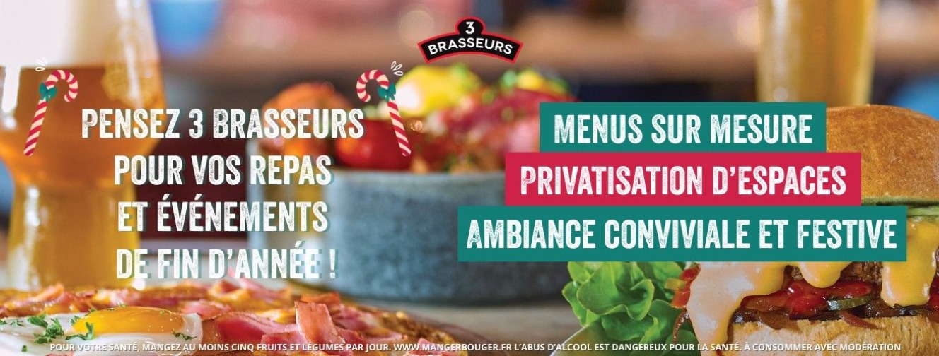Pensez 3 brasseurs pour vous repas de fin d'année
