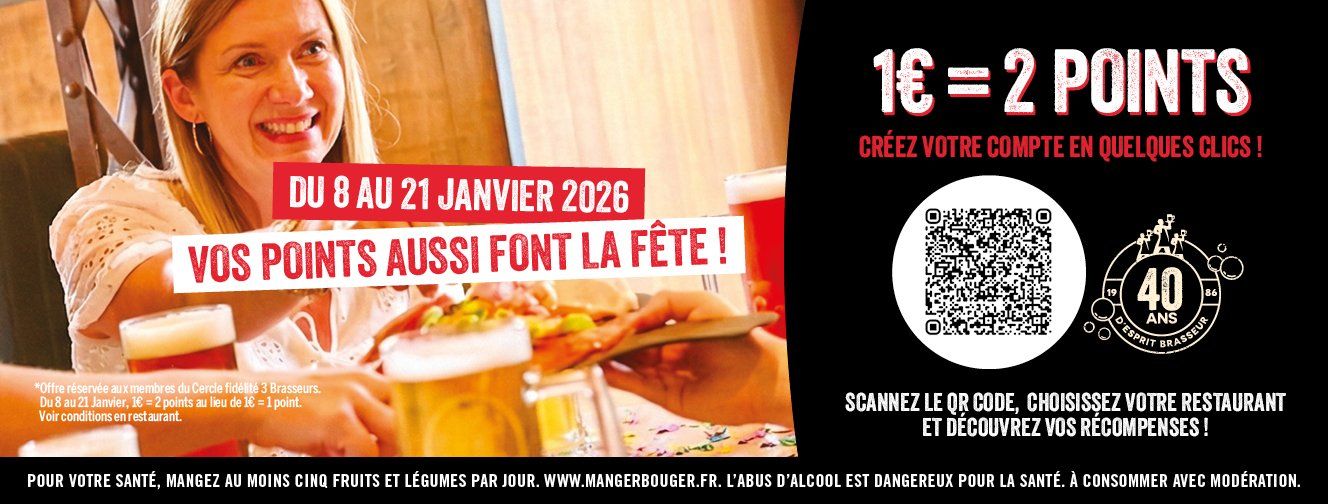 DOUBLEMENT DES POINTS DE FIDÉLITÉ	